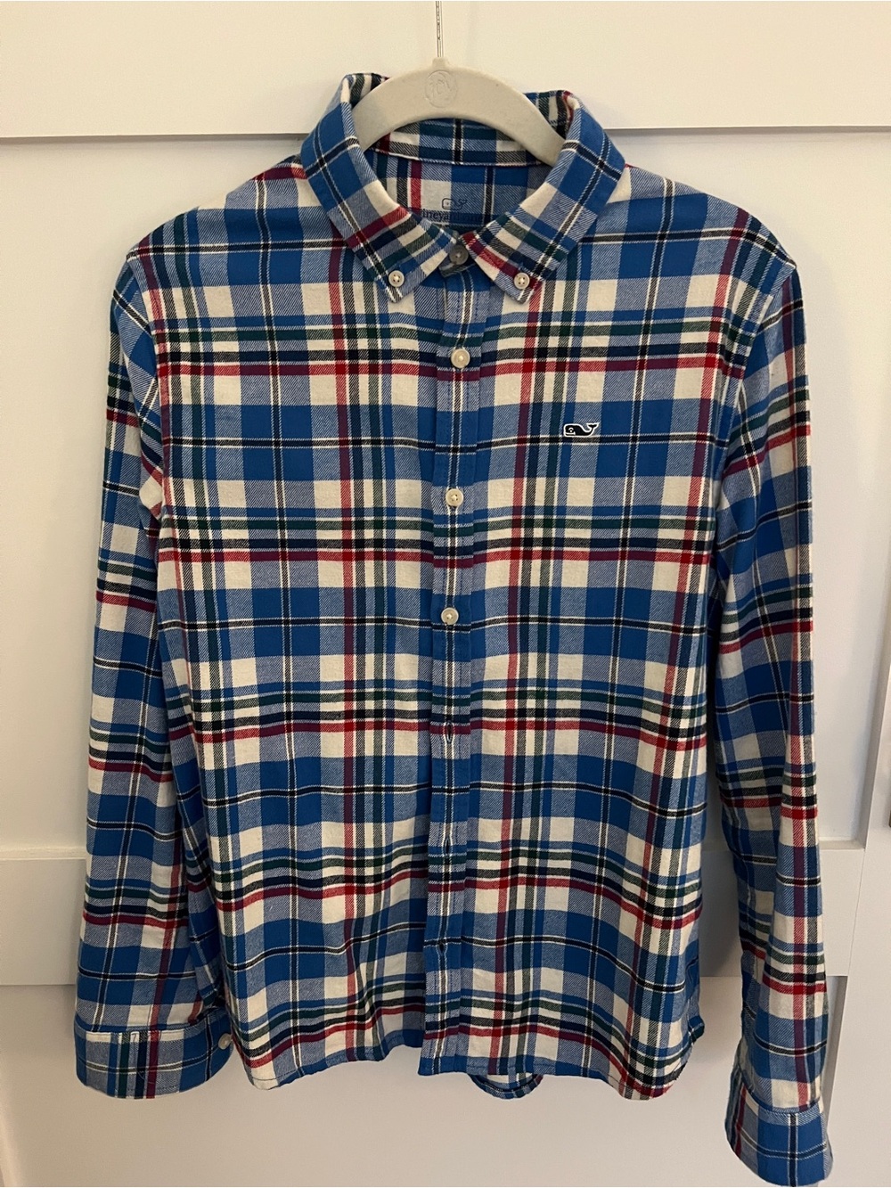 Vineyard Vines Blue Plaid Button-Down Flannel Shirt